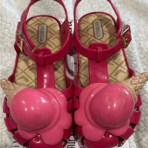 Mini Melissa Girls Hot Pink Ice Cream Jelly Sandals